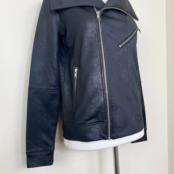 The Kooples Sport Black Vegan Leather Biker Jacket - Picture 4 of 10